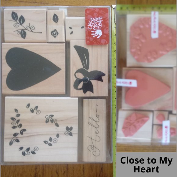 CTMH Heart Wreath Builder Stamp Set of 8 - Picture 1 of 6